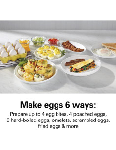 Cocedor de Huevos Eléctrico Hamilton Beach 25510 6 en 1 Gris 2