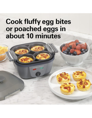 Cocedor de Huevos Eléctrico Hamilton Beach 25510 6 en 1 Gris
