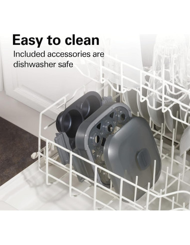 Cocedor de Huevos Eléctrico Hamilton Beach 25510 6 en 1 Gris