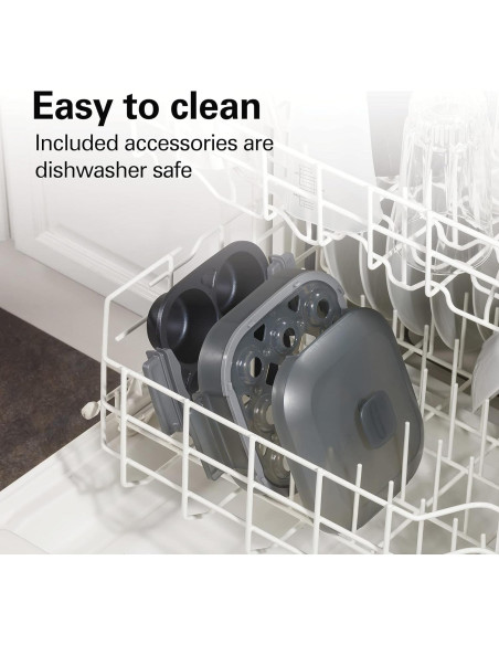 Cocedor de Huevos Eléctrico Hamilton Beach 25510 6 en 1 Gris