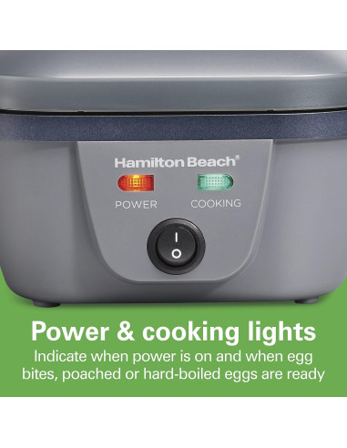 Cocedor de Huevos Eléctrico Hamilton Beach 25510 6 en 1 Gris