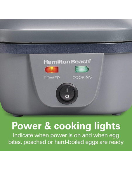 Cocedor de Huevos Eléctrico Hamilton Beach 25510 6 en 1 Gris