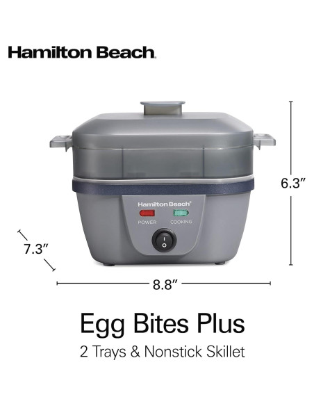 Cocedor de Huevos Eléctrico Hamilton Beach 25510 6 en 1 Gris