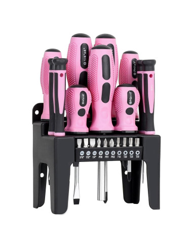 Juego de Destornilladores Magnéticos 21 Piezas FASTPRO Rosa