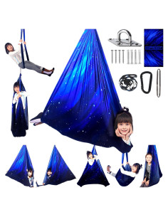 Columpio Sensorial HiCamer para Niños 136 kg Azul Espacial