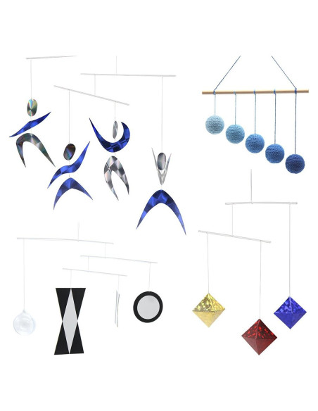 Móviles Visuales Montessori M.VITA - 4 Clásicos con Gobbi Azul