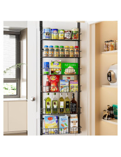 Organizador de Puerta Delamu 6 Niveles Ajustable Metal Negro