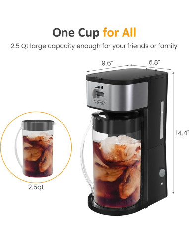 Máquina de Té Helado SUNVIVI ZEC003BK 2.84L Semi-Automática