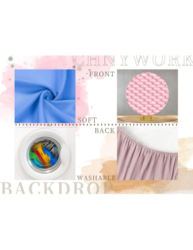 Cubierta de fondo redonda CHNYWORK 2m rosa flamenco para fiesta