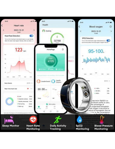 Anillo Inteligente Dulutuxe PX02 - Monitoreo Salud y Sueño