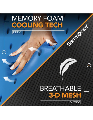 Almohada Ergonómica para el Cuello Samsonite SA6441 - Soporte Refrigerante Negro