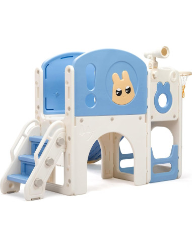 Juego de Escalera y Tobogán Nyeekoy 8 en 1 para Niños Azul