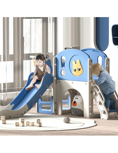 Juego de Escalera y Tobogán Nyeekoy 8 en 1 para Niños Azul