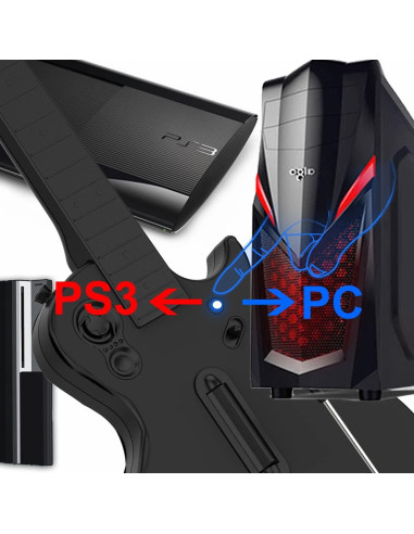 Controlador de guitarra inalámbrico NBCP para PC y PS3 - Negro