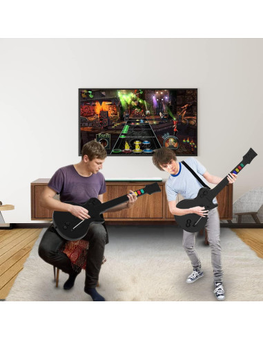 Controlador de guitarra inalámbrico NBCP para PC y PS3 - Negro