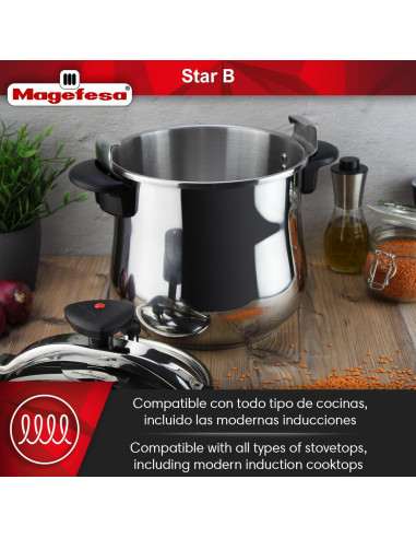 Olla a Presión Magefesa Star 6.3 Qt Acero Inoxidable 18/10