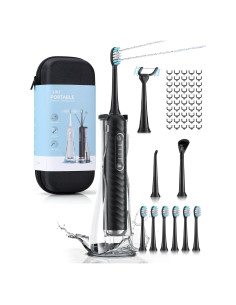 Cepillo de dientes eléctrico y irrigador Duolosy 4 en 1 negro