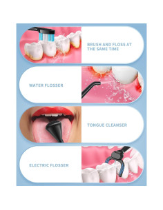 Cepillo de dientes eléctrico y irrigador Duolosy 4 en 1 negro 2