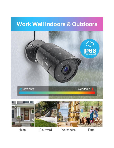 Cámaras de Seguridad ZOSI 4 Pack 1080p HD-TVI con Audio Cámaras de Seguridad ZOSI 4 Pack 1080p HD-TVI con Audio