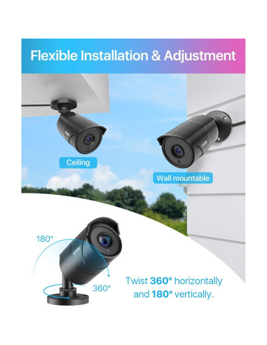 Cámaras de Seguridad ZOSI 4 Pack 1080p HD-TVI con Audio