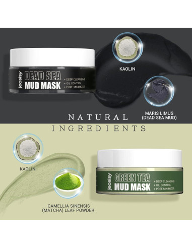 Mascarilla Facial de Barro del Mar Muerto y Té Verde 160g