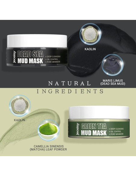 Mascarilla Facial de Barro del Mar Muerto y Té Verde 160g