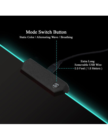 Alfombrilla de Ratón RGB Meffort Inc 60x35cm Negra LED