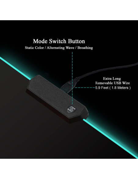 Alfombrilla de Ratón RGB Meffort Inc 60x35cm Negra LED