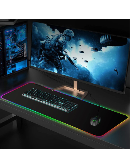 Alfombrilla de Ratón RGB Meffort Inc 60x35cm Negra LED