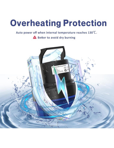 Bomba de Agua Sumergible AgiiMan 1/2HP 2500GPH para Drenaje