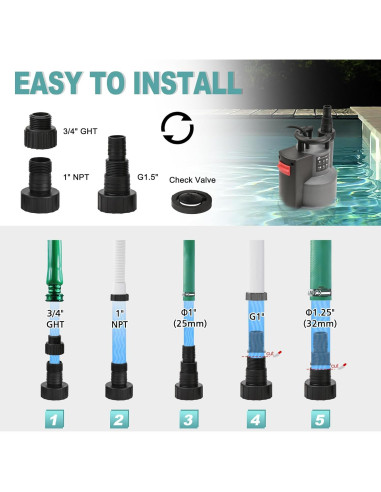 Bomba Sumergible FluentPower 1/2HP 946L/h con Flotador