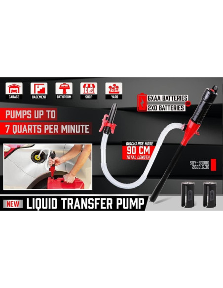 Bomba de Mano Eléctrica SEDY 83000 Portátil para Líquidos