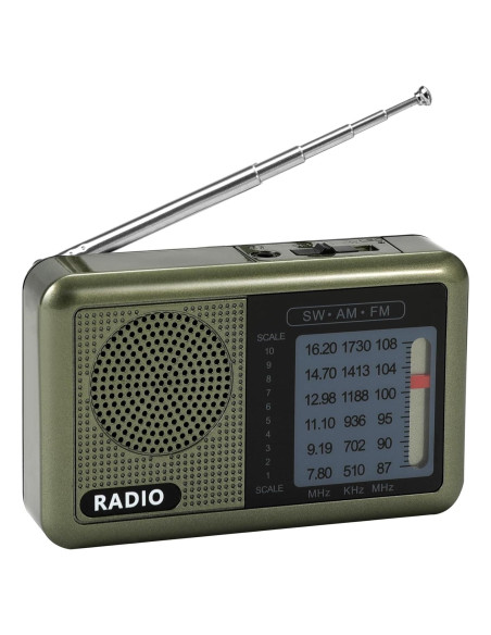 Radio Mini Portátil Ekevitte 3 Bandas Recargable con Auriculares