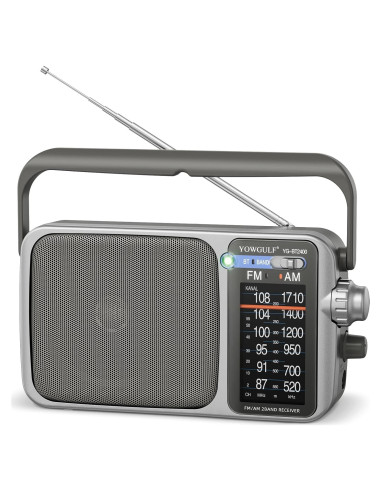 Radio portátil AM FM YOWGULF con Bluetooth y alimentación dual
