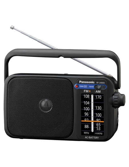 Radio Portátil AM/FM Panasonic RF-2400-K, Analógica, Negra Radio Portátil AM/FM Panasonic RF-2400-K, Analógica, Negra