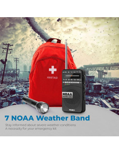 Radio Meteorológica PRUNUS WM-1 AM FM Portátil para Emergencias 2