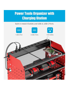 Organizador de Herramientas Eléctricas CCCEI Rojo con Carga USB 2