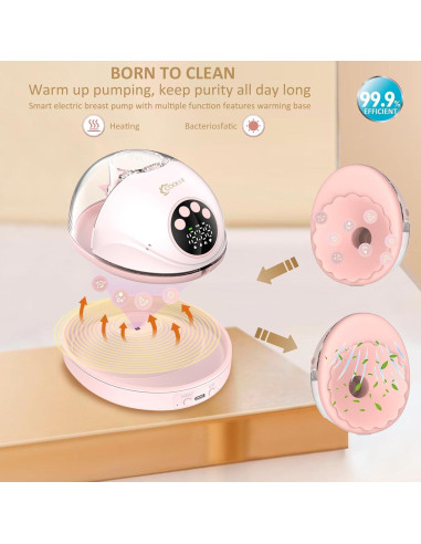 Extractor de Leche Eléctrico Coolle MY-382 Inalámbrico 24mm Rosa