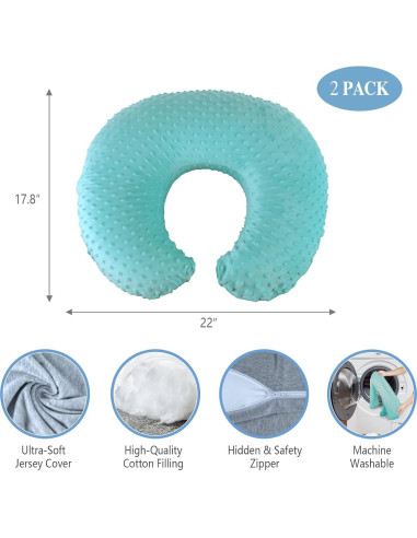 Almohada de Lactancia NiSleep Verde Claro Ajustable 55.9x45 cm