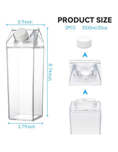 Paquete de 2 Botellas de Agua Canumer 1 L A Prueba de Fugas 2