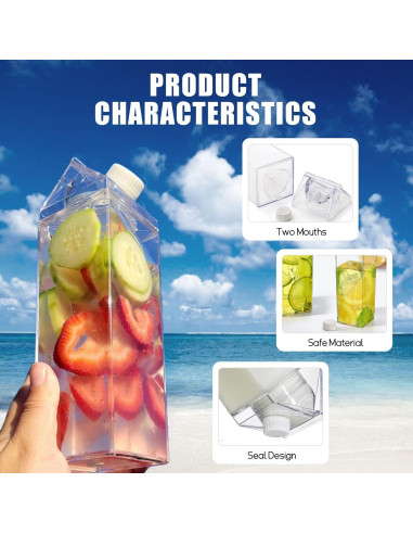 Paquete de 2 Botellas de Agua Canumer 1 L A Prueba de Fugas