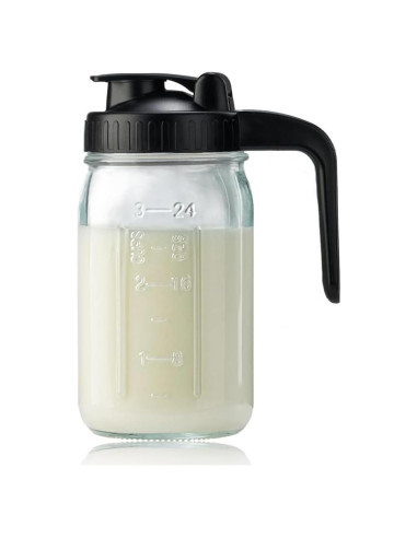 Jarra de Leche Materna de Vidrio Deeriz 946ml con Tapa Hermética