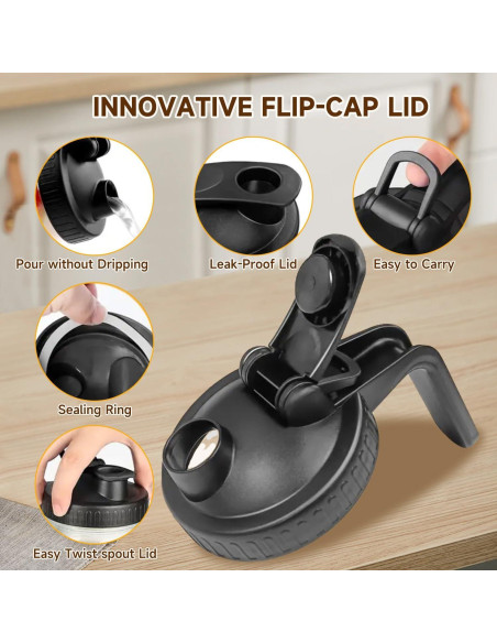 Jarra de Leche Materna de Vidrio Deeriz 946ml con Tapa Hermética