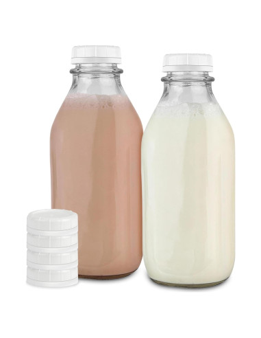 Botellas de Vidrio para Leche Stock Your Home 2 Unidades 1L