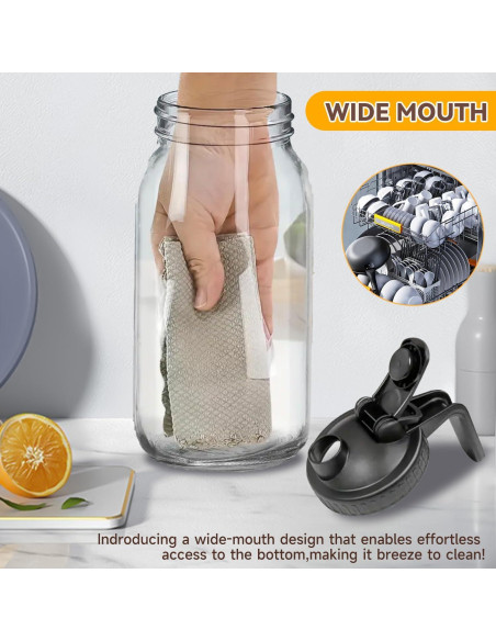 Jarra de Leche Materna de Vidrio Deeriz 946ml con Tapa Hermética