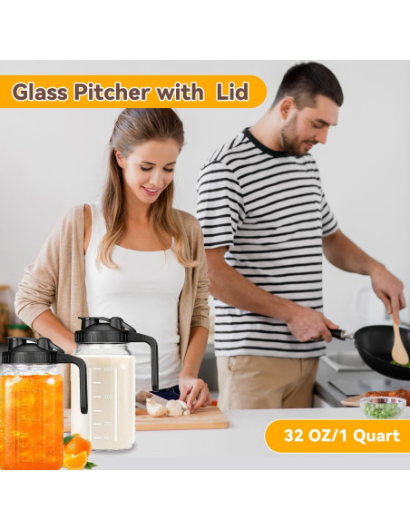 Jarra de Leche Materna de Vidrio Deeriz 946ml con Tapa Hermética