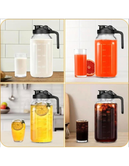 Jarra de Leche Materna de Vidrio Deeriz 946ml con Tapa Hermética