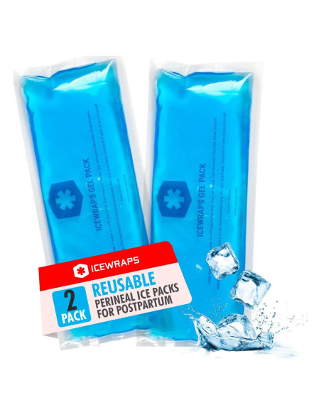 Paquete de Hielo Perineal Reutilizable IceWraps 10x25cm Azul - 2 Unidades