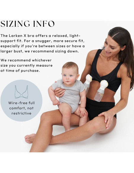 Sostén de Lactancia y Extracción Manos Libres Larken X - Negro