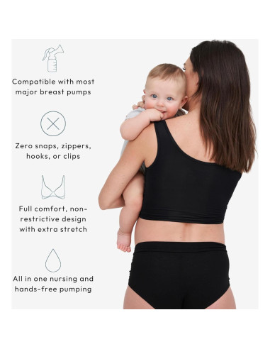 Sostén de Lactancia y Extracción Manos Libres Larken X - Negro